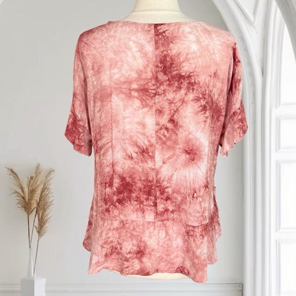 Umgee Embroidered Flutter Sleeve Top Sz M Ruffled Art to Wear Boho Hippie Blouse - Picture 6 of 8